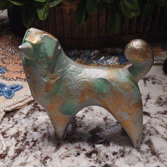 Vintage Sotaro Saegusa Cast Iron Dog - Picture 1 of 4